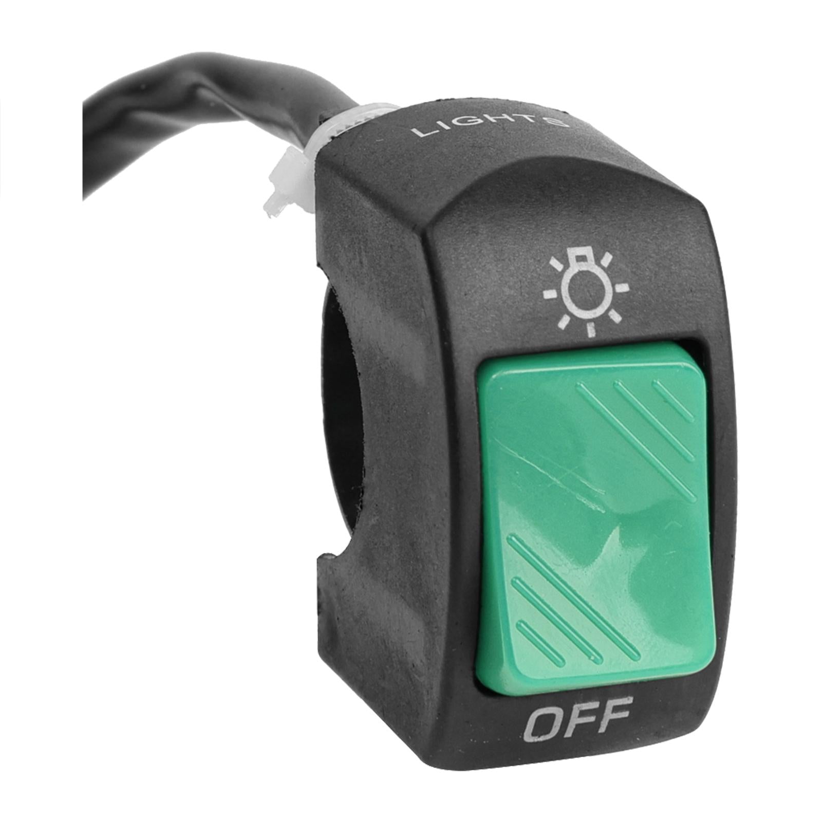 2xMotorcycle Headlight Control Switch Button Easy Installation Replaces on Off Switch Green