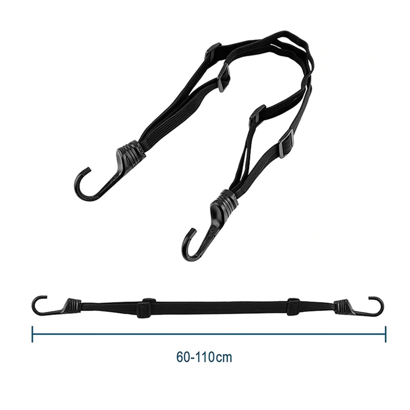 2xHelmet Rope Elastic Strap 60cm Supplies Black Accessories for Motorbike