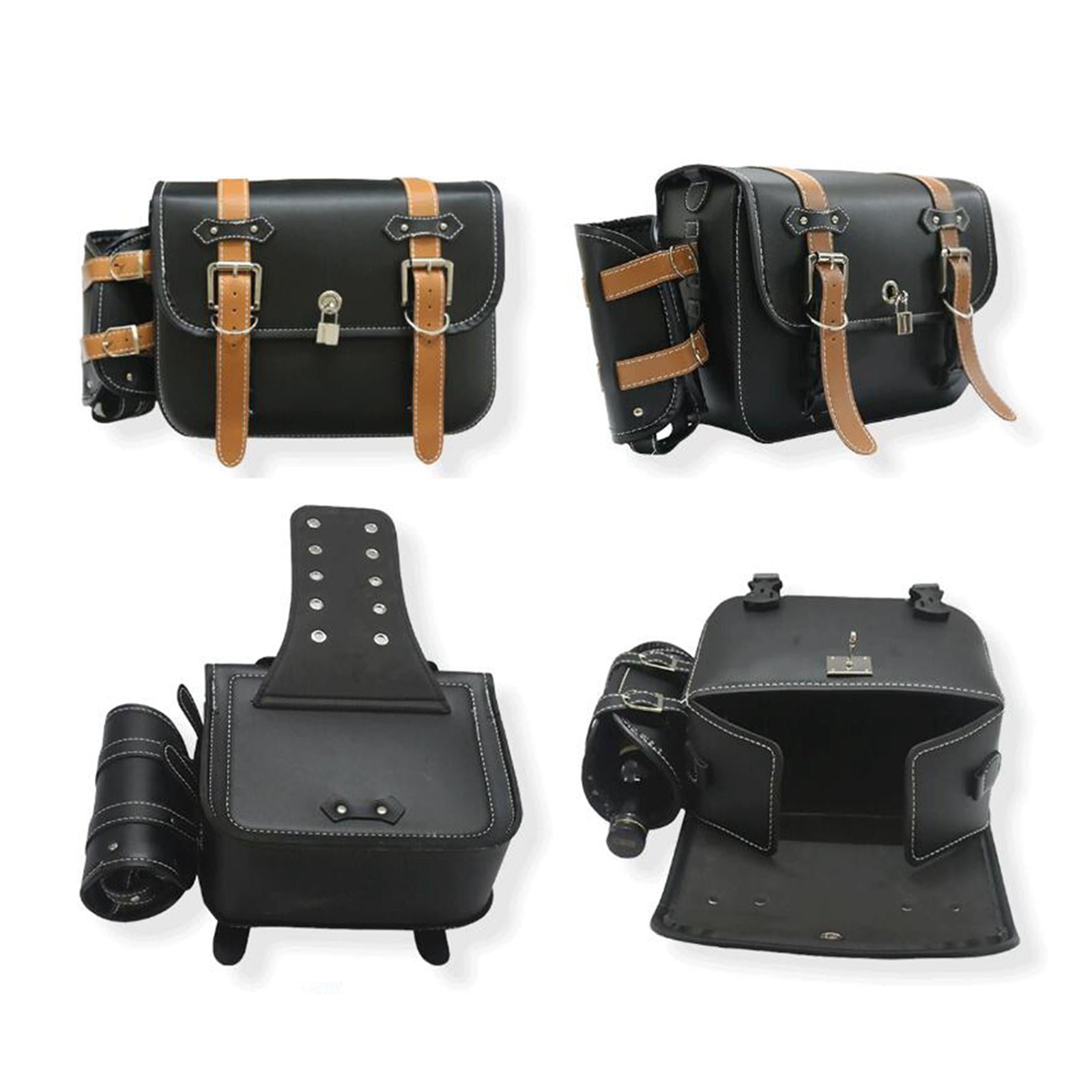 Motorcycle Saddle Bag 1Pair Tool Bag for Motorcycle Motorbike Dirt Bike Black 26x22x12cm