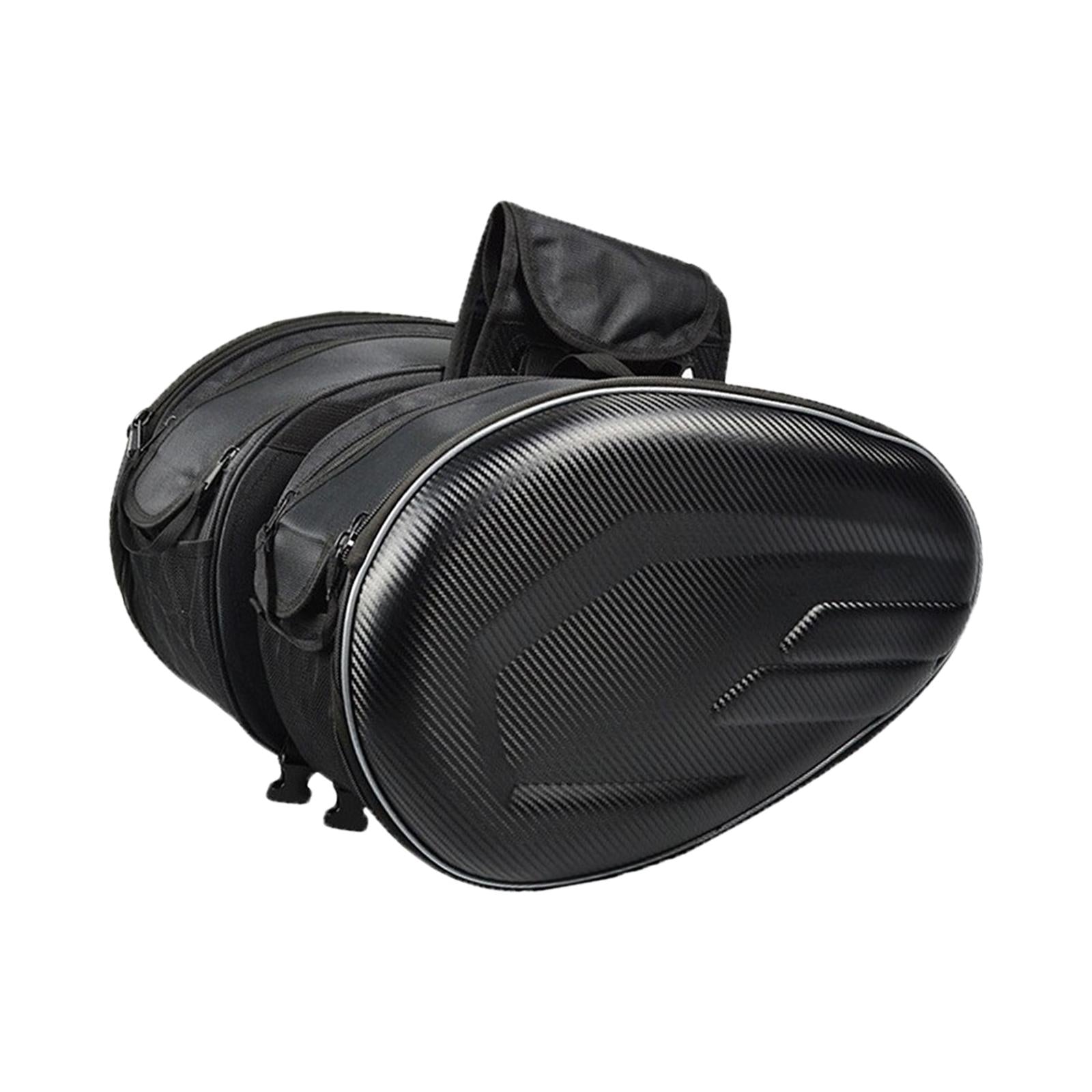 Black Motorcycle Saddlebags Glow at Night Waterproof Saddlebags Luggage Bags