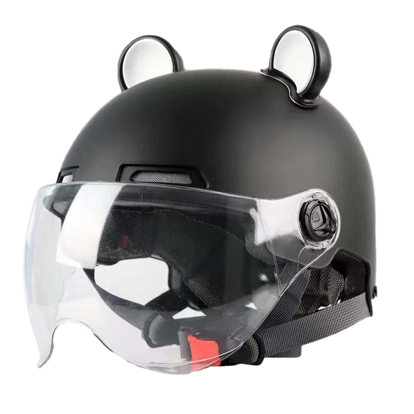 Open Face Moped Helmet Accessory for Electric Motorcycles Chopper Moped Black