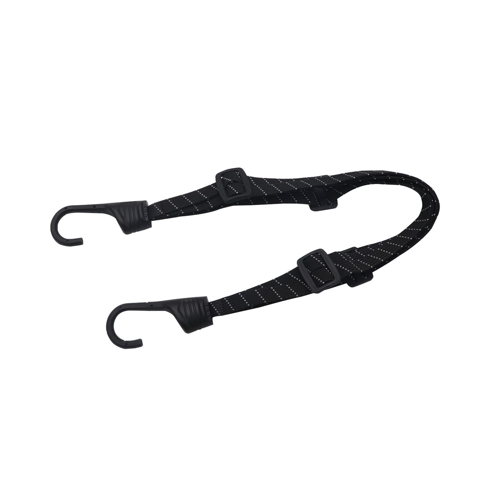 4Pcs Motorcycle Luggage Helmet Elastic Strap Convenient Tool with Arch Hooks Black 60cm