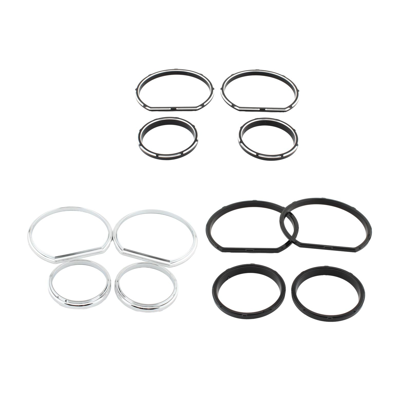 4Pcs Motorcycle Instrument Board Gauge Bezel Set for Street Glide 2014-2013 Black White