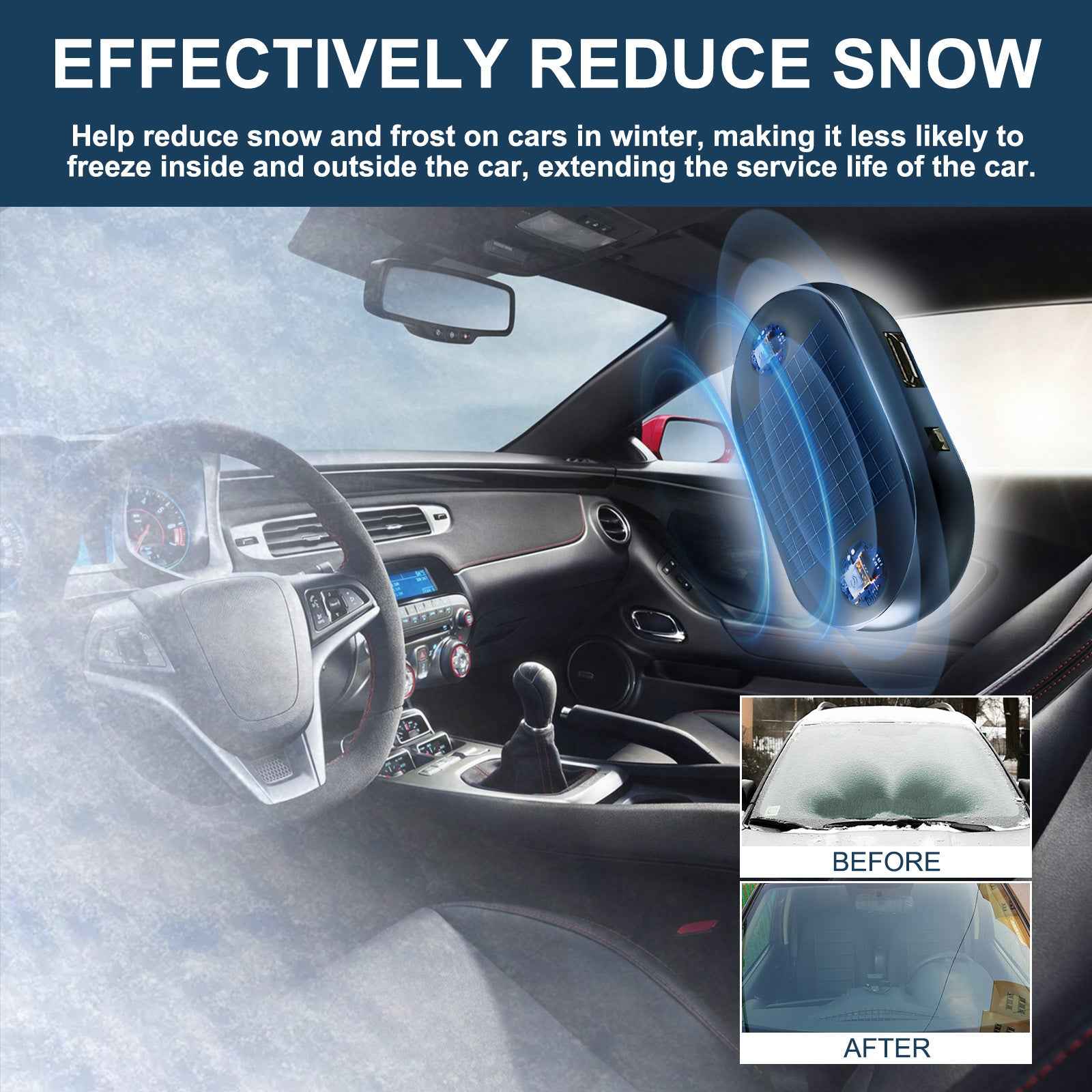 RAYHONG For Car Windshield / Side Mirror Solar Ice Removal Instrument Electromagnetic Insulation Anti-freeze Device