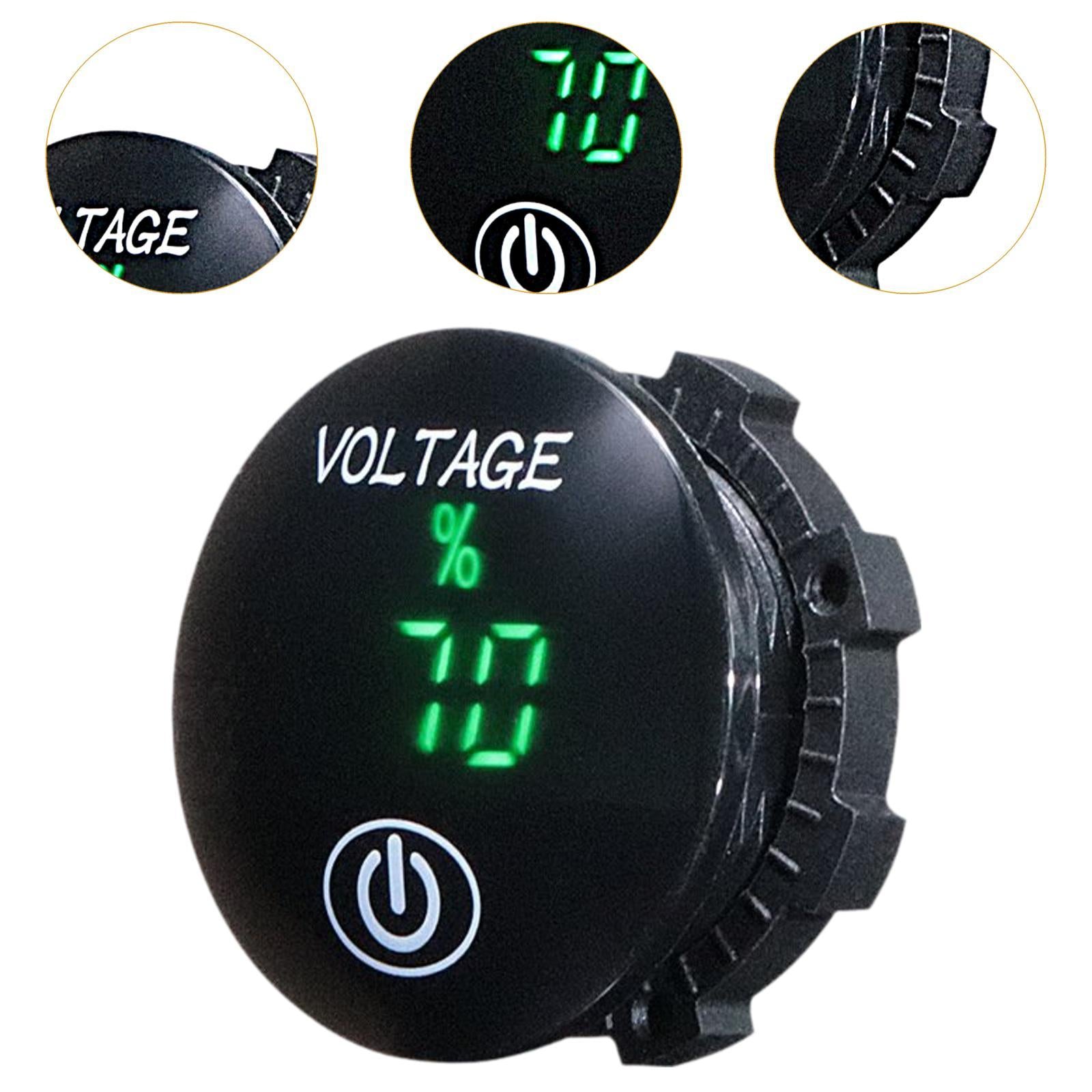 Car Gauge Voltmeter 12V-24V Easily Install Multipurpose Sturdy Voltmeter green