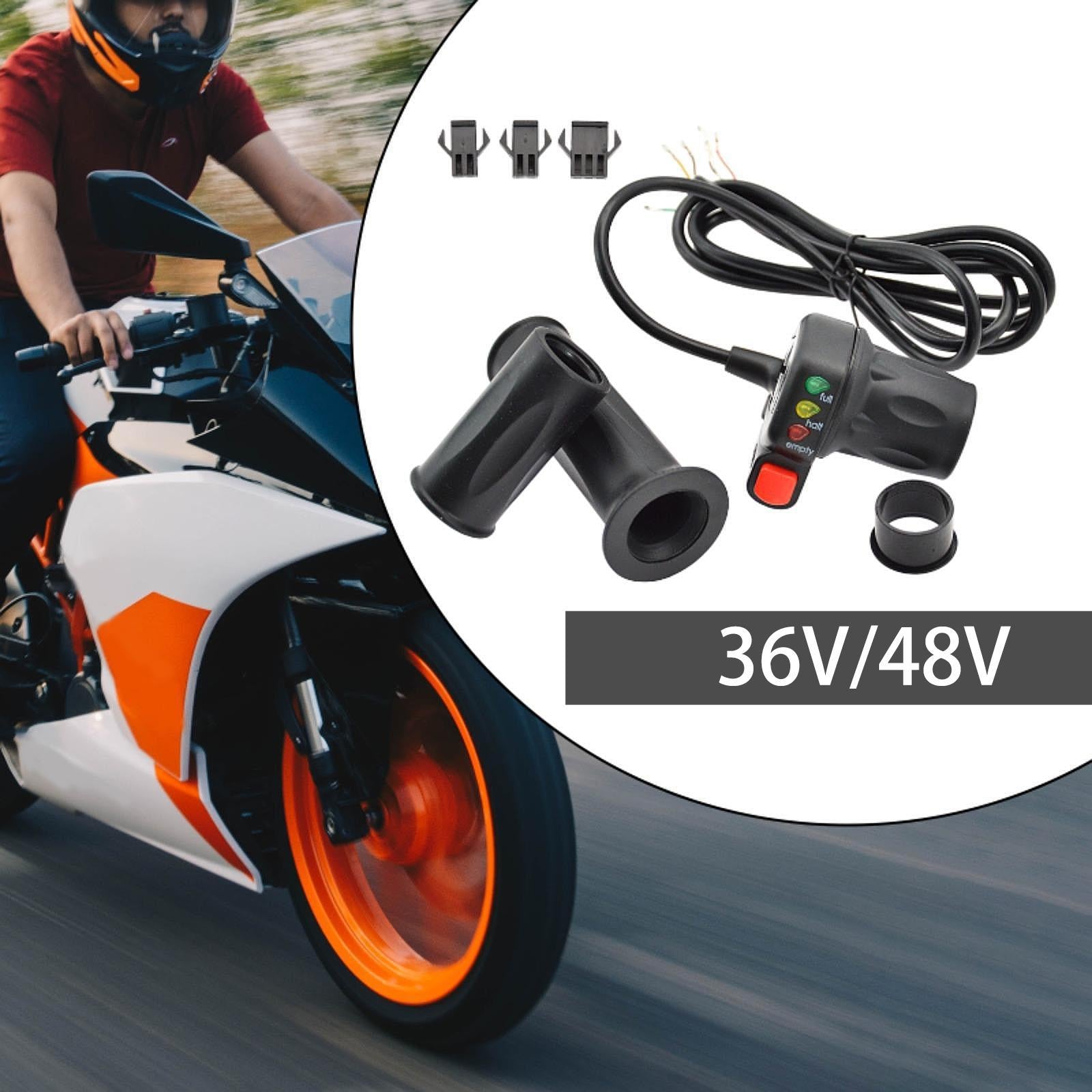 Twist Gas Handle Waterproof Lightweight Electric Bike Throttle Grip Fittings 36V