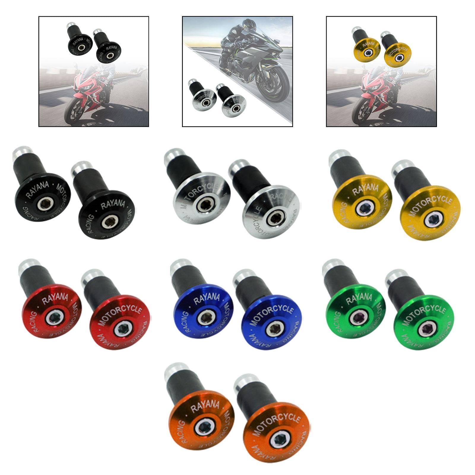 2 Pieces Motorcycle Handlebar Ends Sturdy Spare Part Motorcycle Bar End Cap black