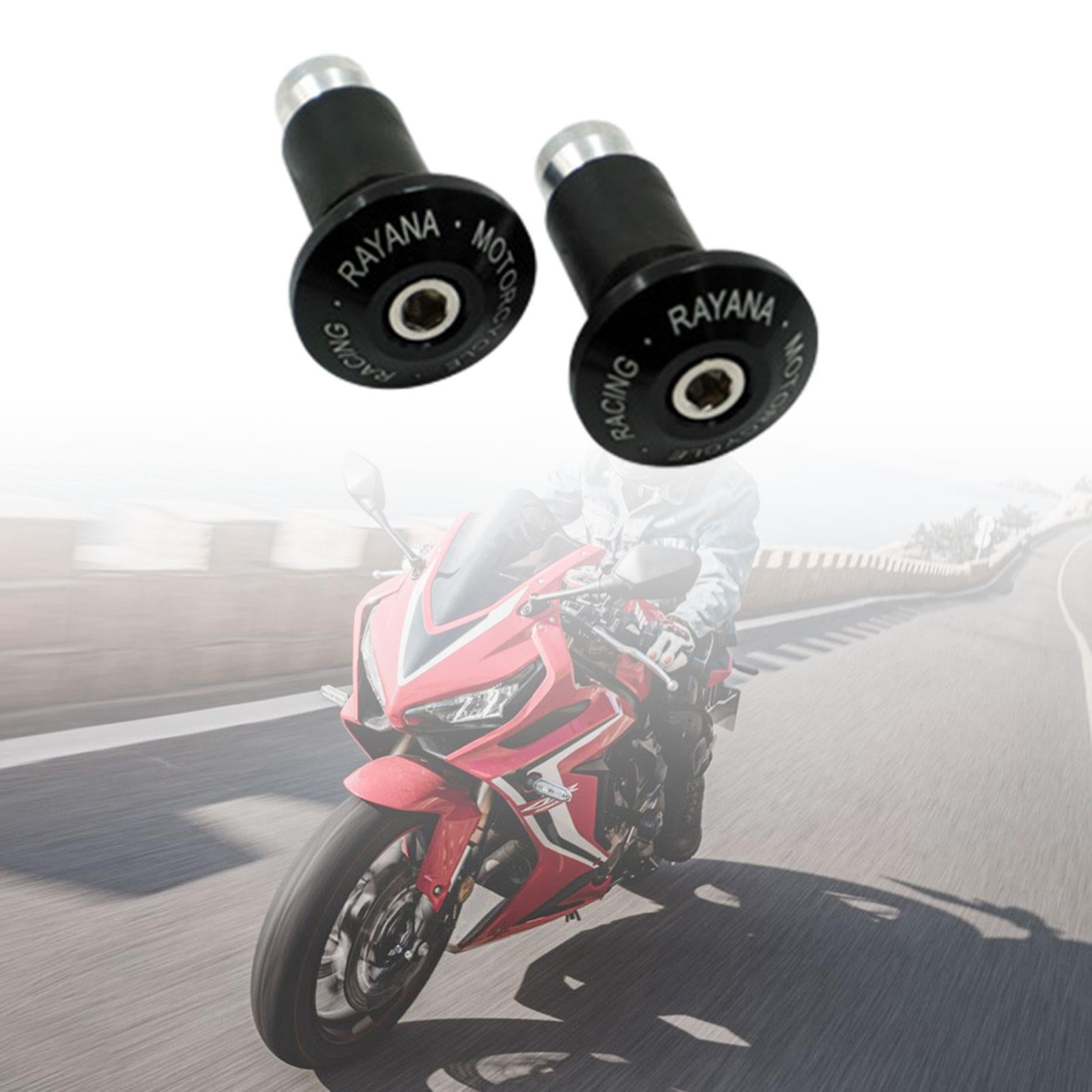 2 Pieces Motorcycle Handlebar Ends Sturdy Spare Part Motorcycle Bar End Cap black