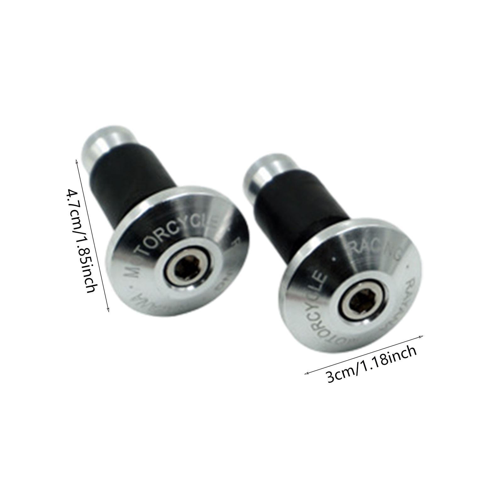 2 Pieces Motorcycle Handlebar Ends Sturdy Spare Part Motorcycle Bar End Cap silver