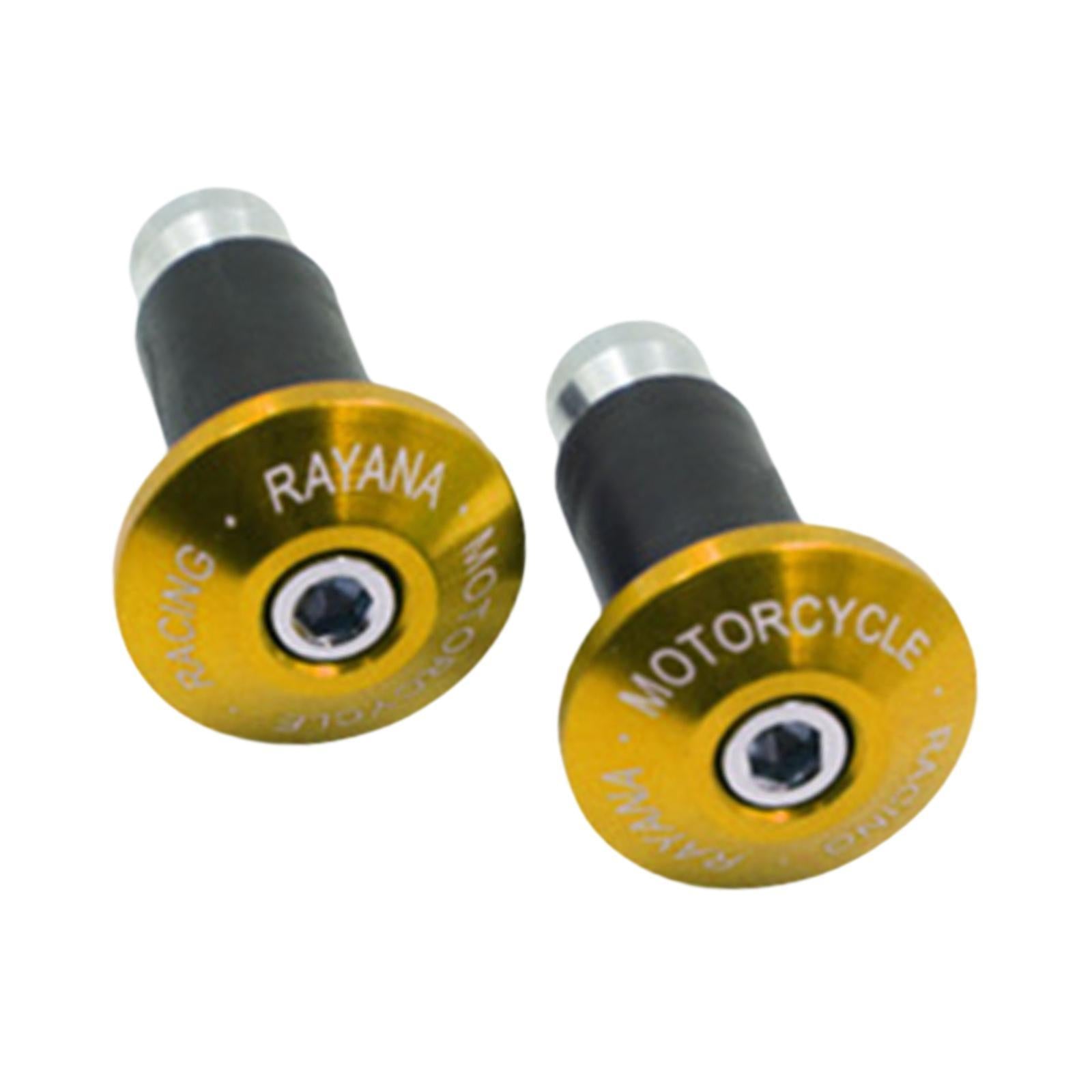 2 Pieces Motorcycle Handlebar Ends Sturdy Spare Part Motorcycle Bar End Cap gold