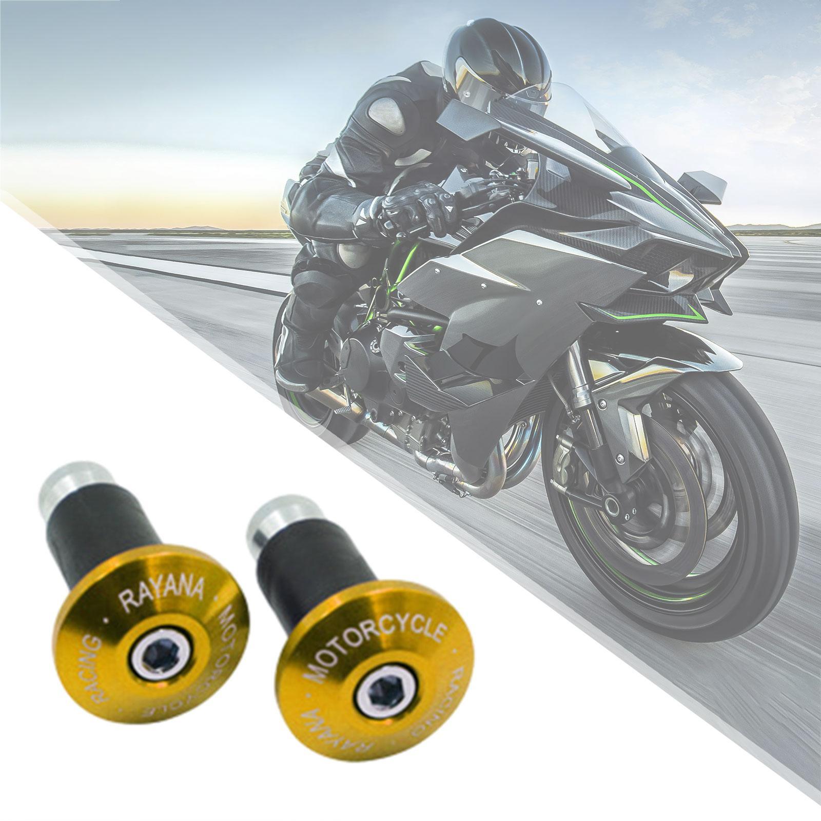 2 Pieces Motorcycle Handlebar Ends Sturdy Spare Part Motorcycle Bar End Cap gold
