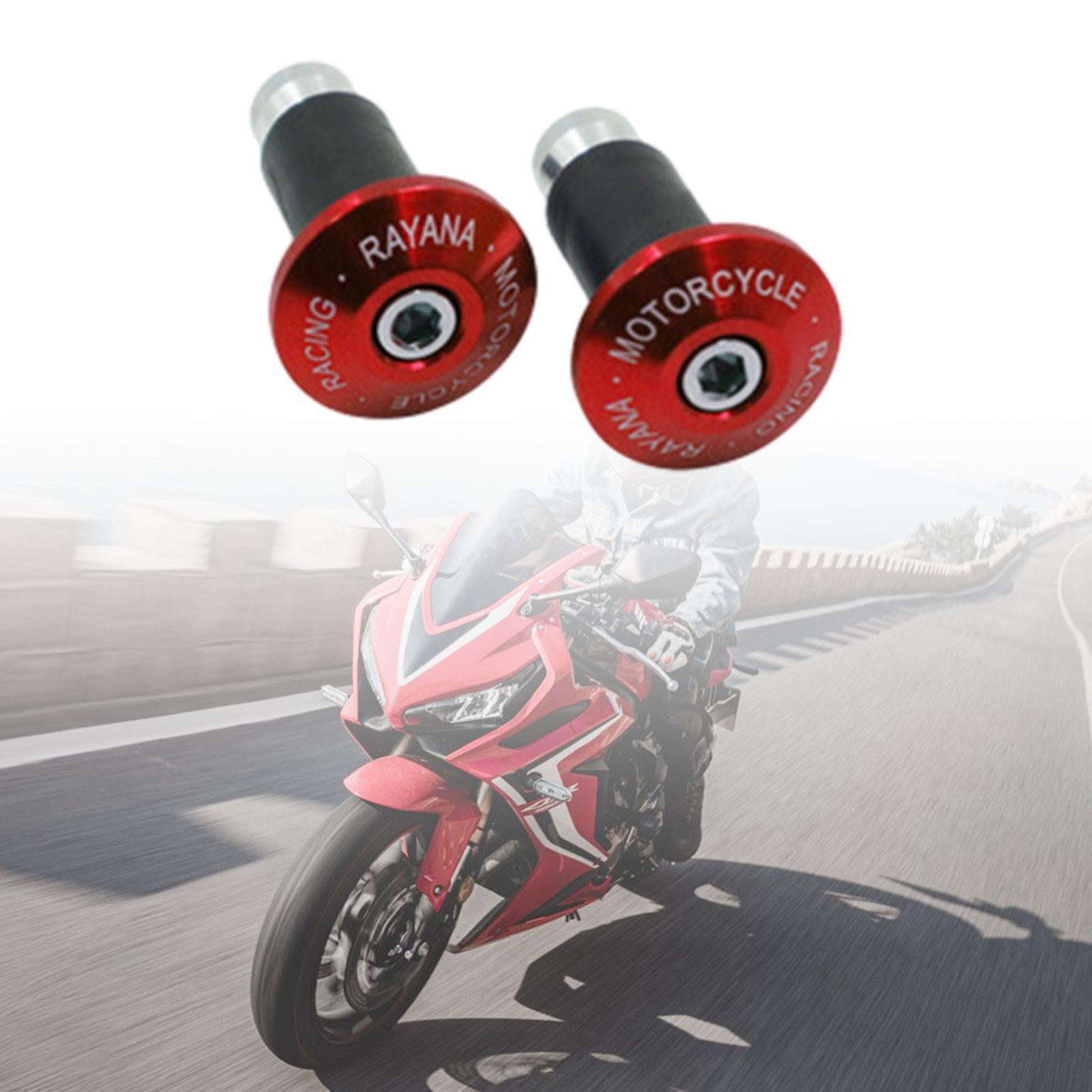 2 Pieces Motorcycle Handlebar Ends Sturdy Spare Part Motorcycle Bar End Cap red