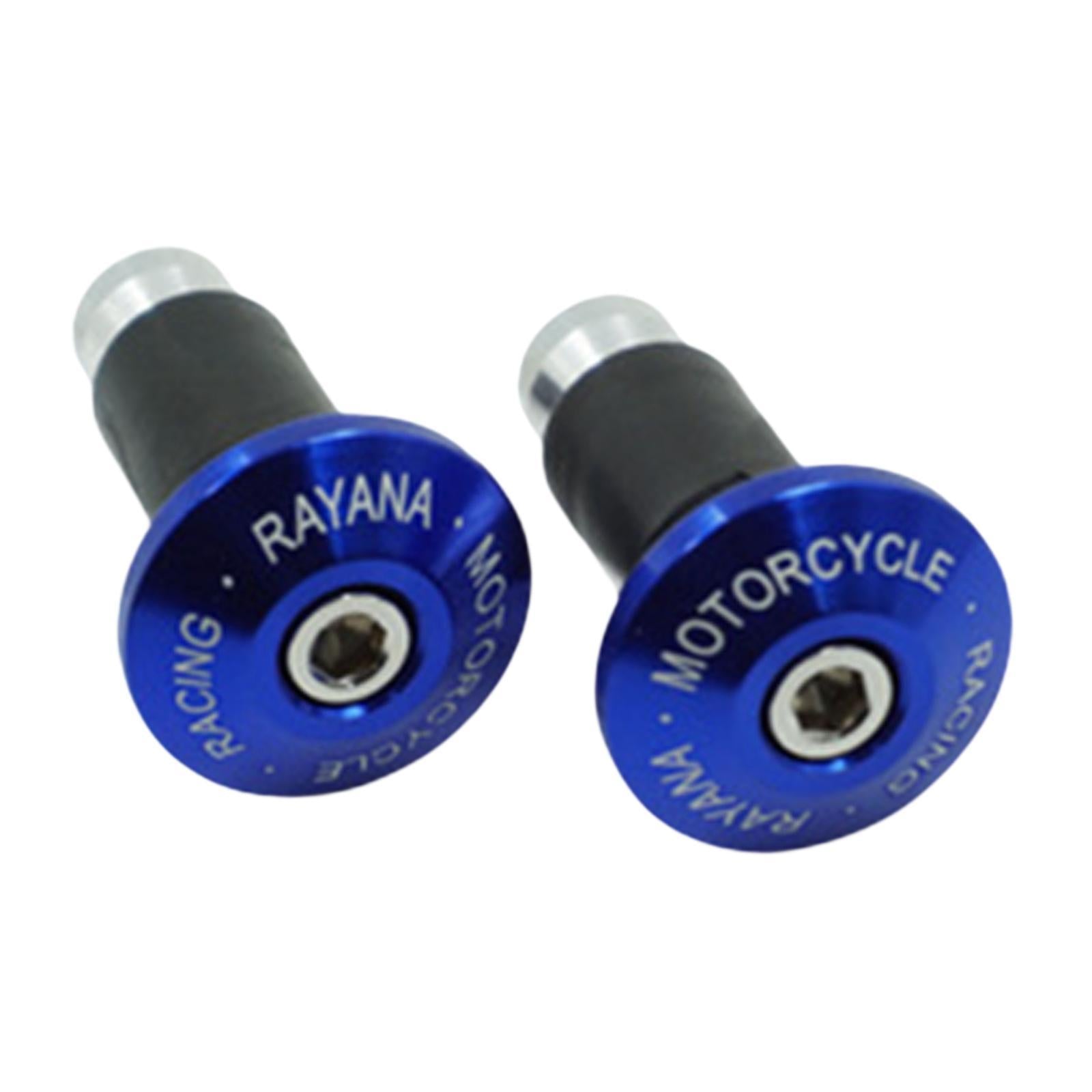 2 Pieces Motorcycle Handlebar Ends Sturdy Spare Part Motorcycle Bar End Cap blue