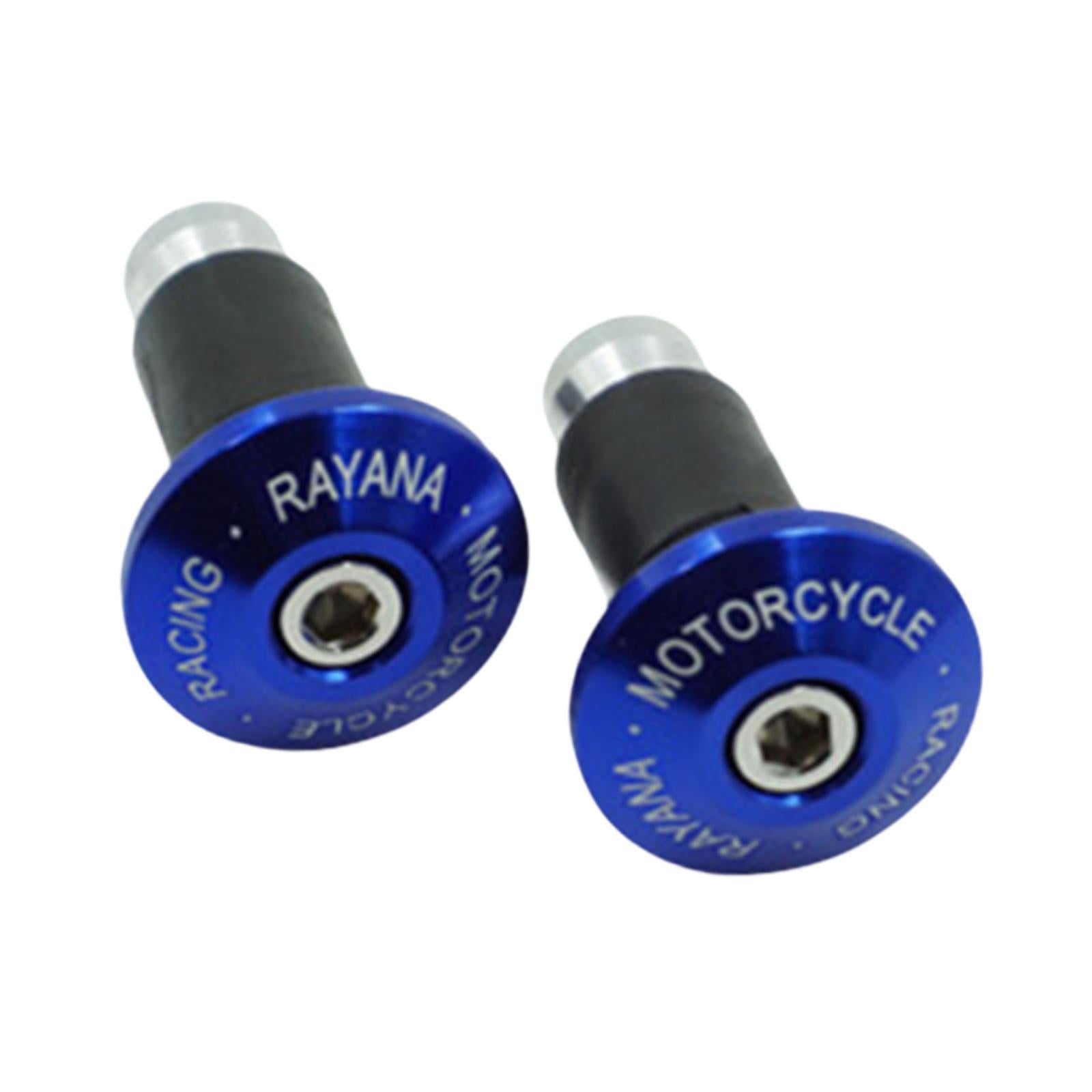 2 Pieces Motorcycle Handlebar Ends Sturdy Spare Part Motorcycle Bar End Cap blue