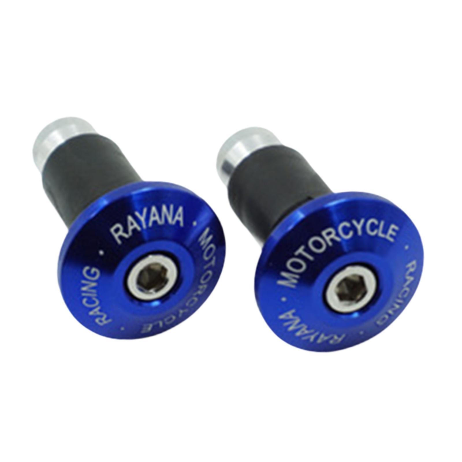 2 Pieces Motorcycle Handlebar Ends Sturdy Spare Part Motorcycle Bar End Cap blue