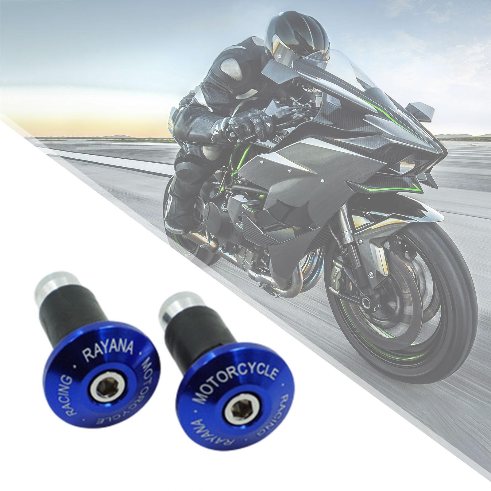 2 Pieces Motorcycle Handlebar Ends Sturdy Spare Part Motorcycle Bar End Cap blue