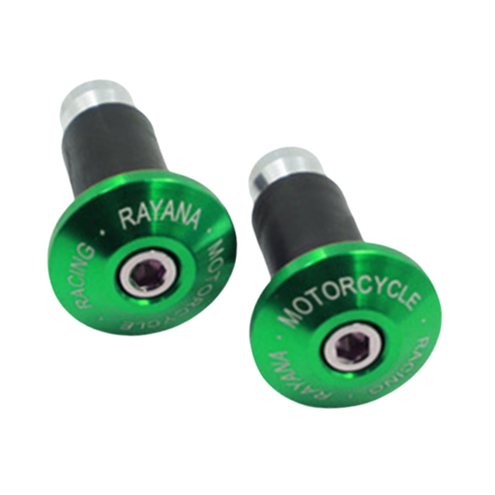 2 Pieces Motorcycle Handlebar Ends Sturdy Spare Part Motorcycle Bar End Cap green
