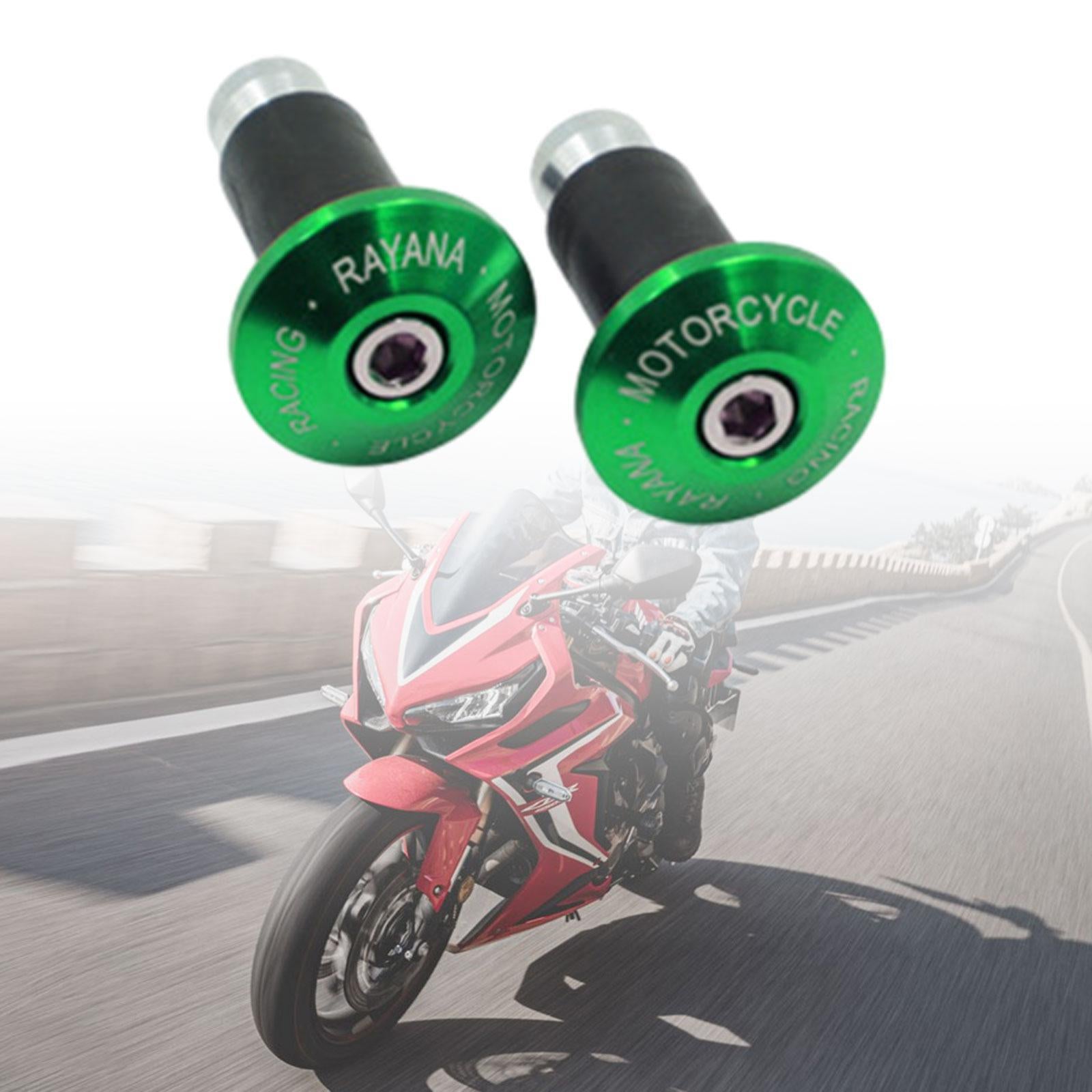 2 Pieces Motorcycle Handlebar Ends Sturdy Spare Part Motorcycle Bar End Cap green