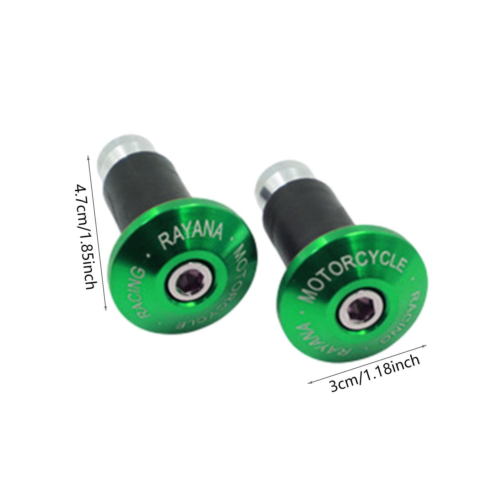 2 Pieces Motorcycle Handlebar Ends Sturdy Spare Part Motorcycle Bar End Cap green