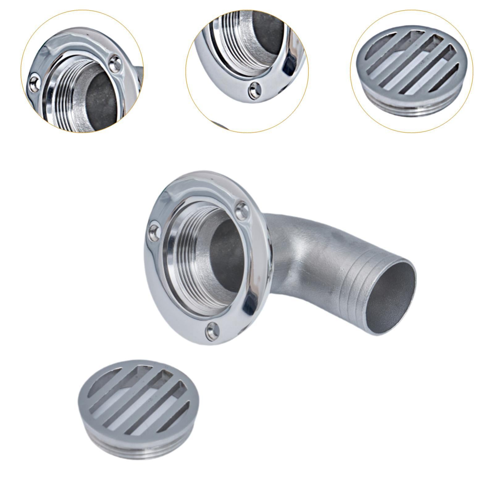 Stainless Steel Marine Deck Drain Easy to Install Replace Heavy Duty Scupper 32mm