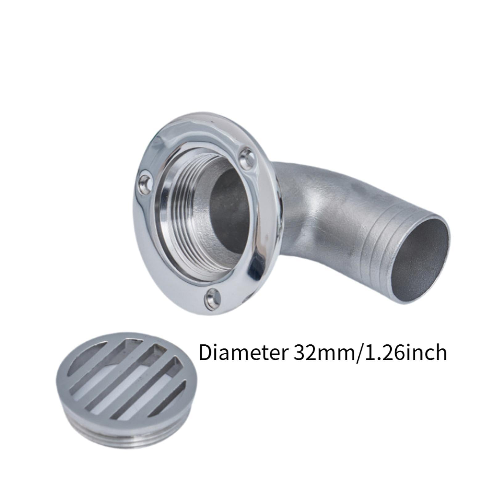 Stainless Steel Marine Deck Drain Easy to Install Replace Heavy Duty Scupper 32mm