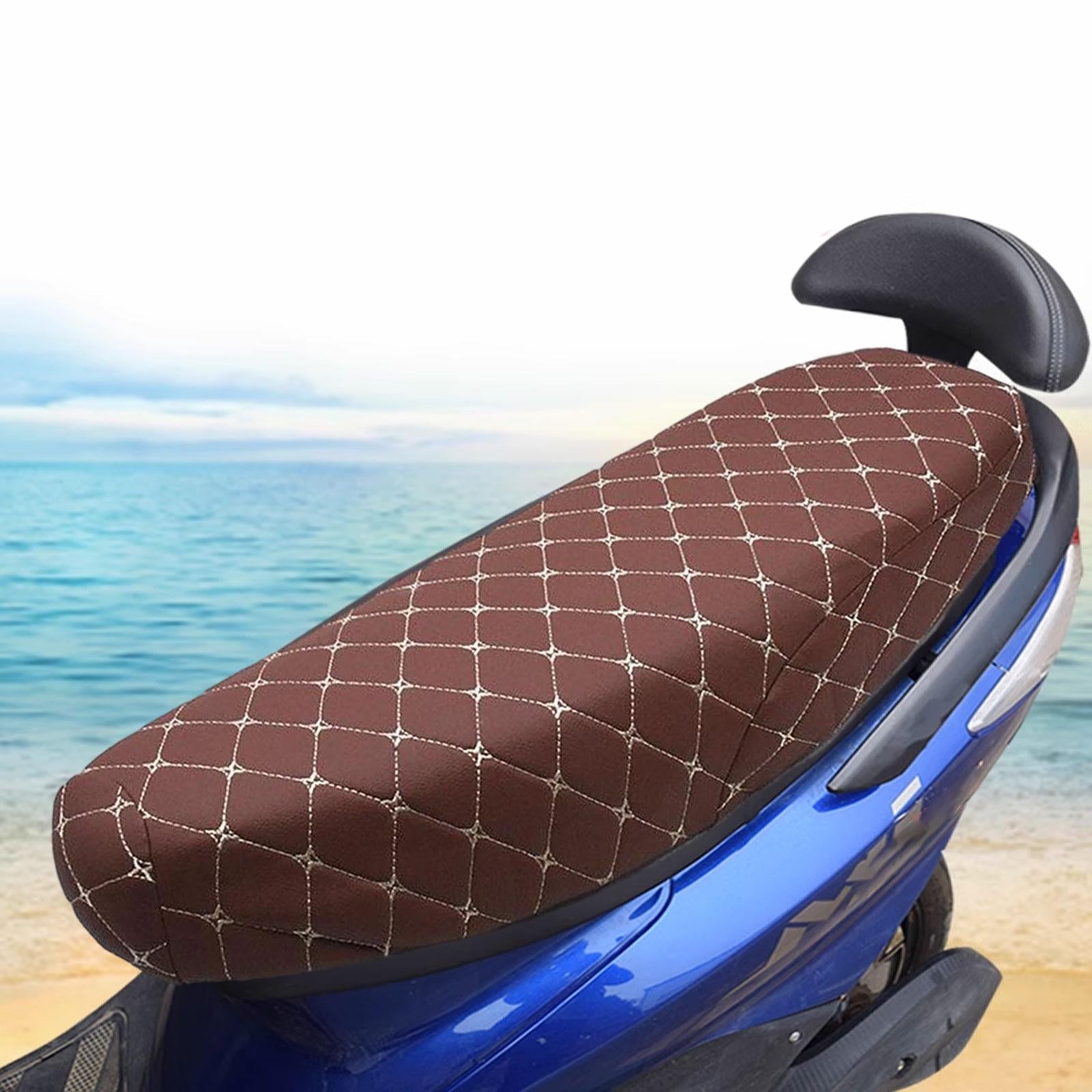 Bending Beam Motorcycle Seat Cover Accessories Comfortable Anti Slip Cushion Brown
