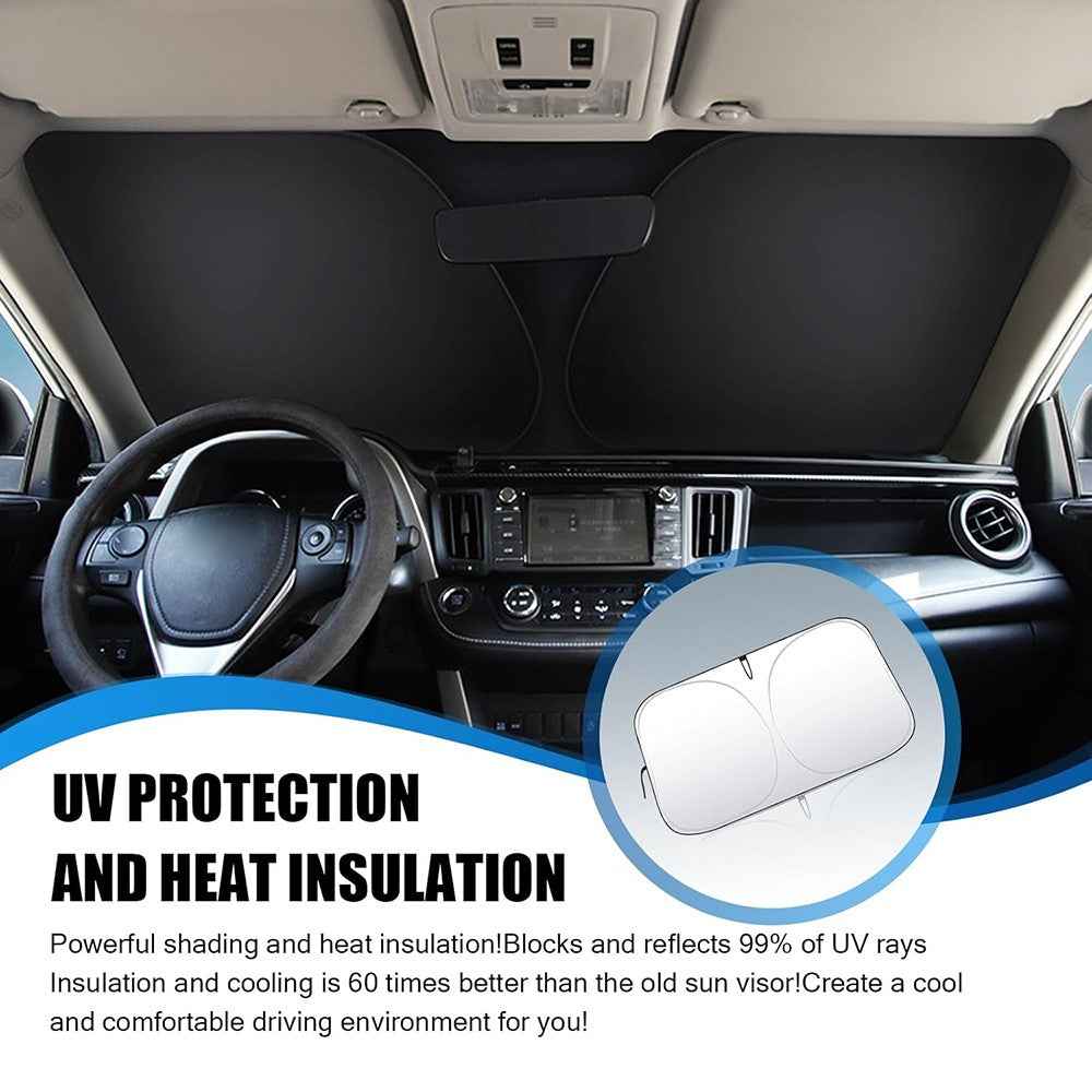Car Front Windshield Sunshade Cover Titanium Silver Fabric Heat Insulation Sunscreen Baffle - S