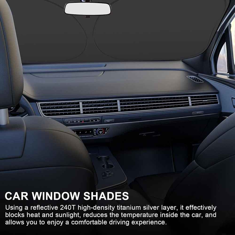 Car Front Windshield Sunshade Cover Titanium Silver Fabric Heat Insulation Sunscreen Baffle - S