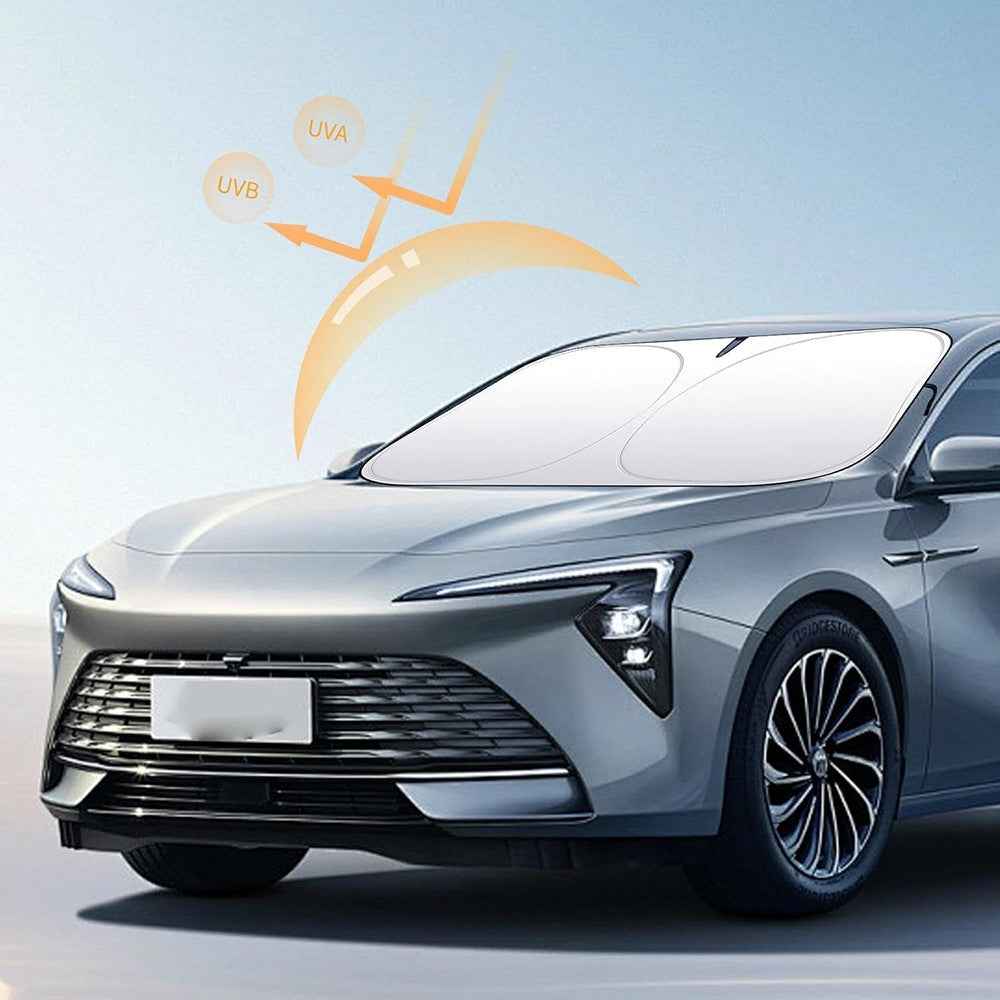 Car Front Windshield Sunshade Cover Titanium Silver Fabric Heat Insulation Sunscreen Baffle - S