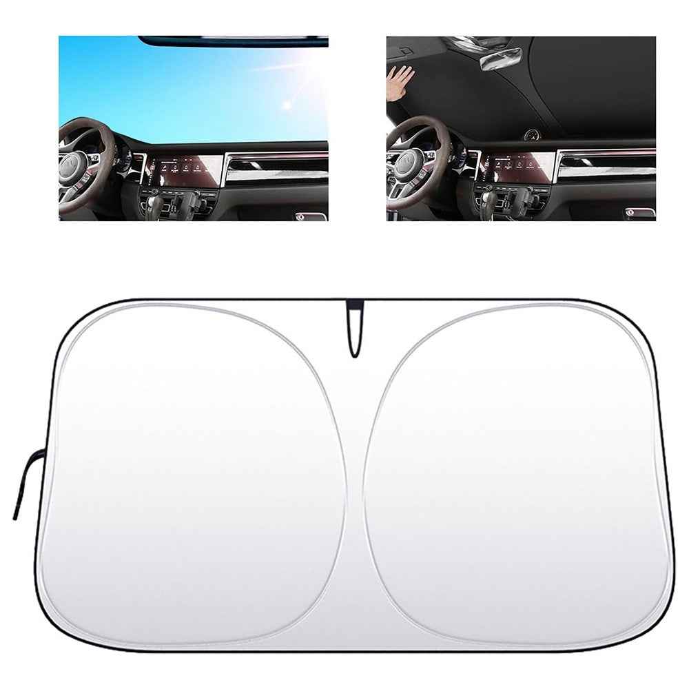 Car Front Windshield Sunshade Cover Titanium Silver Fabric Heat Insulation Sunscreen Baffle - L
