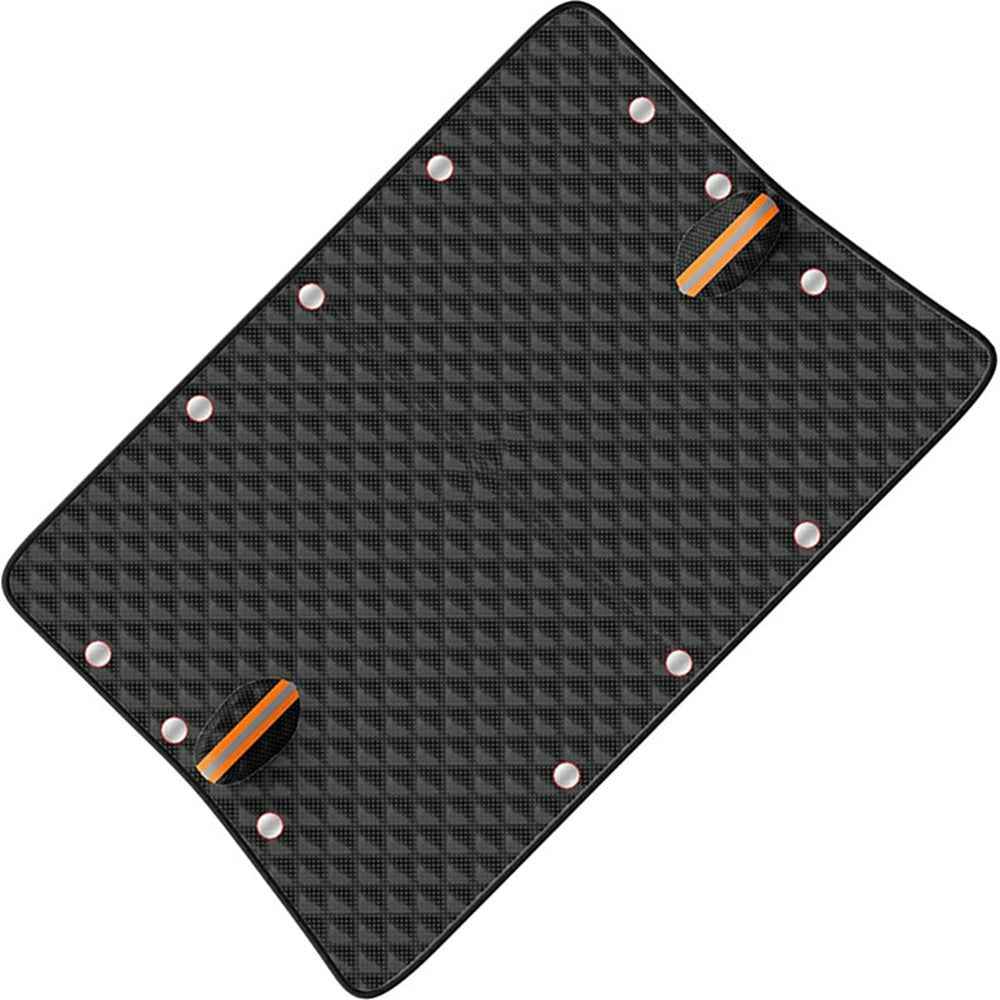 Car Front Windshield Snow Cover Sun-Proof Anti-Frost Winter Windshield Protector with 12 Magnets - Black