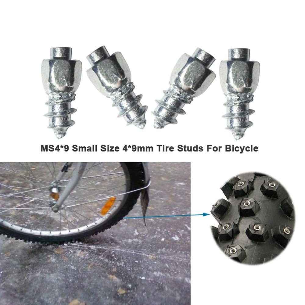100Pcs 9 x 4mm Screw in Tire Studs Wheel Tyre Studs for Car Truck Motorcycle Bicycle Boot Tire Spikes - Silver