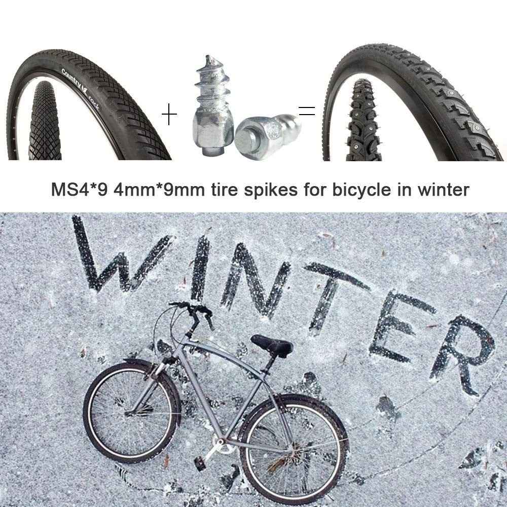 100Pcs 9 x 4mm Screw in Tire Studs Wheel Tyre Studs for Car Truck Motorcycle Bicycle Boot Tire Spikes - Silver