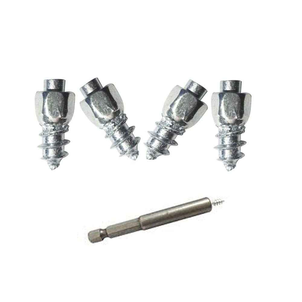 100Pcs 9 x 4mm Screw in Tire Studs Wheel Tyre Studs for Car Truck Motorcycle Bicycle Boot Tire Spikes - Silver