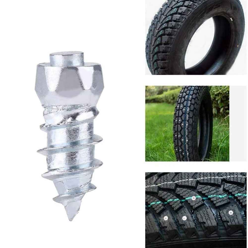 200Pcs 9 x 4mm Screw in Tire Studs Wheel Tyre Studs for Car Truck Motorcycle Bicycle Boot Tire Spikes - Silver