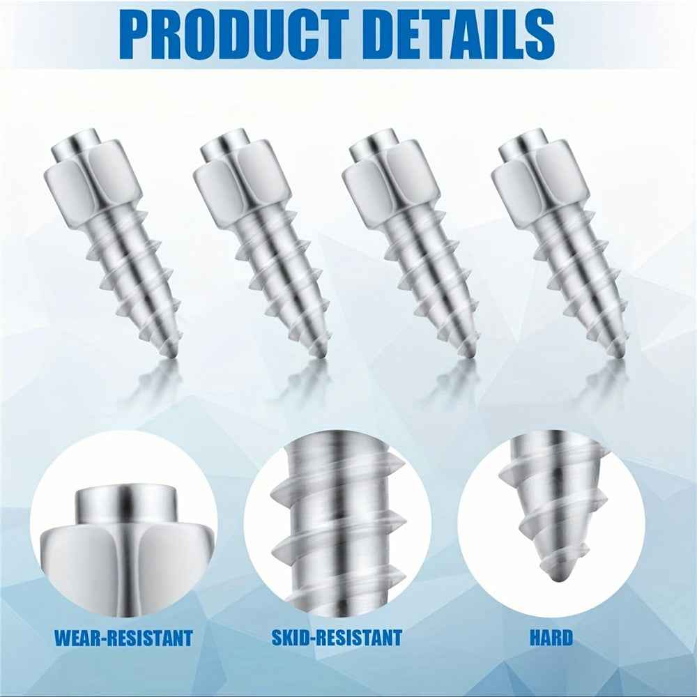 100Pcs 12 x 4mm Screw in Tire Studs Wheel Tyre Studs for Car Truck Motorcycle Bicycle Boot Tire Spikes - Silver