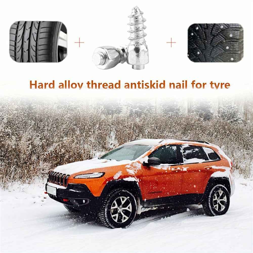 100Pcs 12 x 4mm Screw in Tire Studs Wheel Tyre Studs for Car Truck Motorcycle Bicycle Boot Tire Spikes - Silver