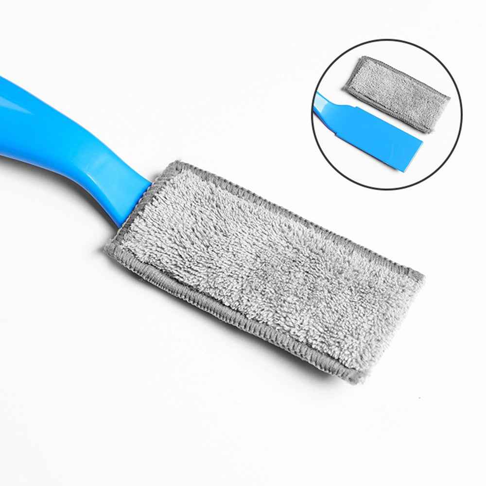Car Air Conditioning Outlet Dust Removal Brush Multifunctional Double-head Auto Interior Cleaning Tool - Blue