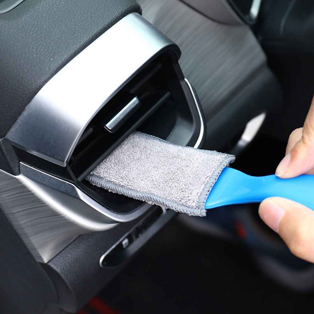 Car Air Conditioning Outlet Dust Removal Brush Multifunctional Double-head Auto Interior Cleaning Tool - Blue
