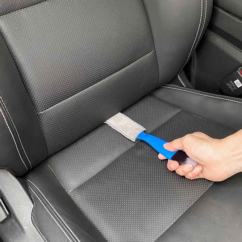 Car Air Conditioning Outlet Dust Removal Brush Multifunctional Double-head Auto Interior Cleaning Tool - Blue