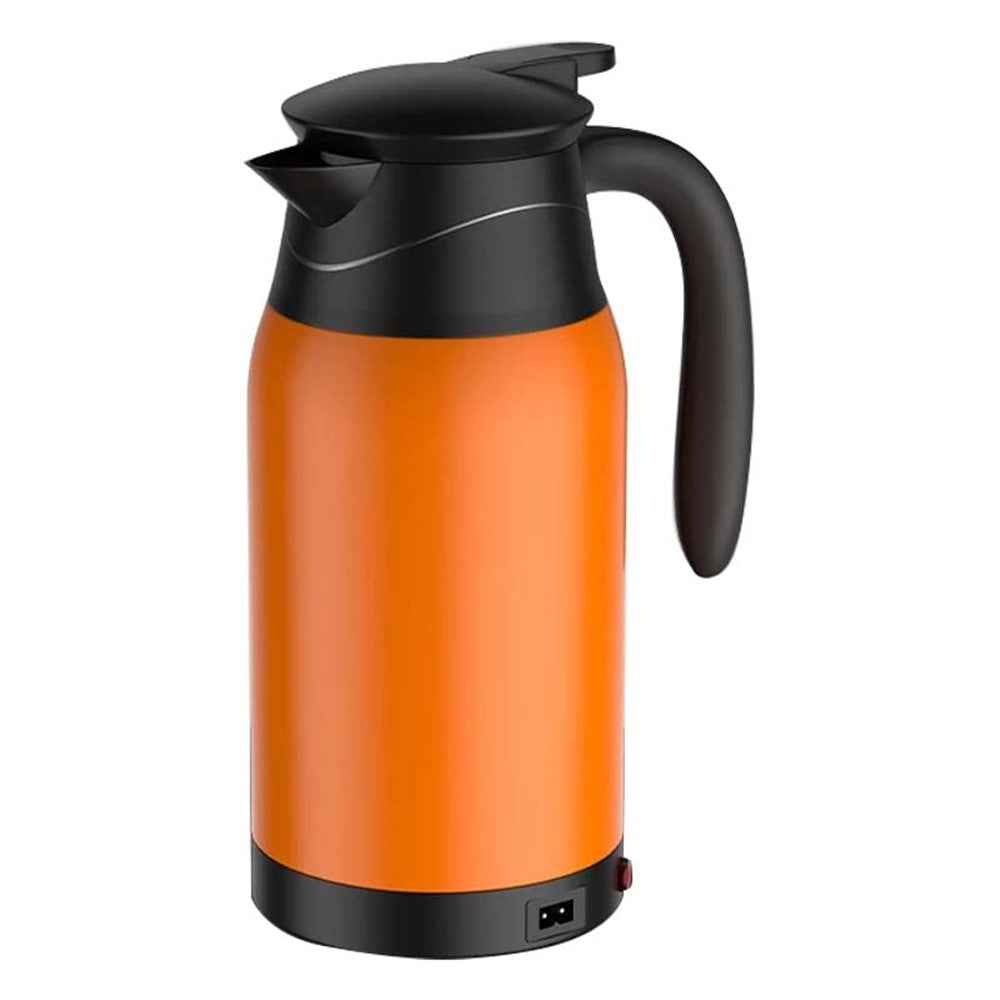 YT-1000A 12V 1000ml Car Electric Kettle Digital Display Stainless Steel Boiling Water Cup (No FDA Certificate) - Orange