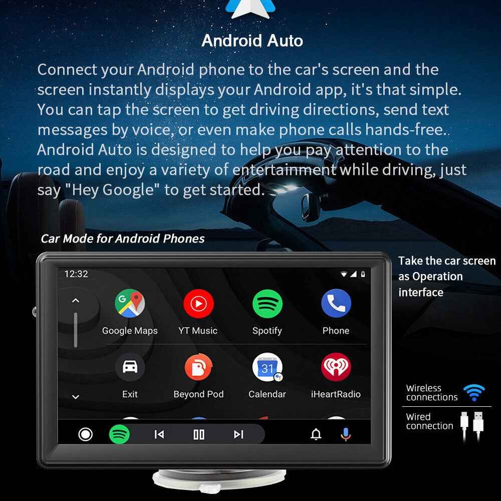 W500A 7-inch Touch Screen Car Wireless Carplay FM Radio HD Video MP5 Player with 8-LED Camera