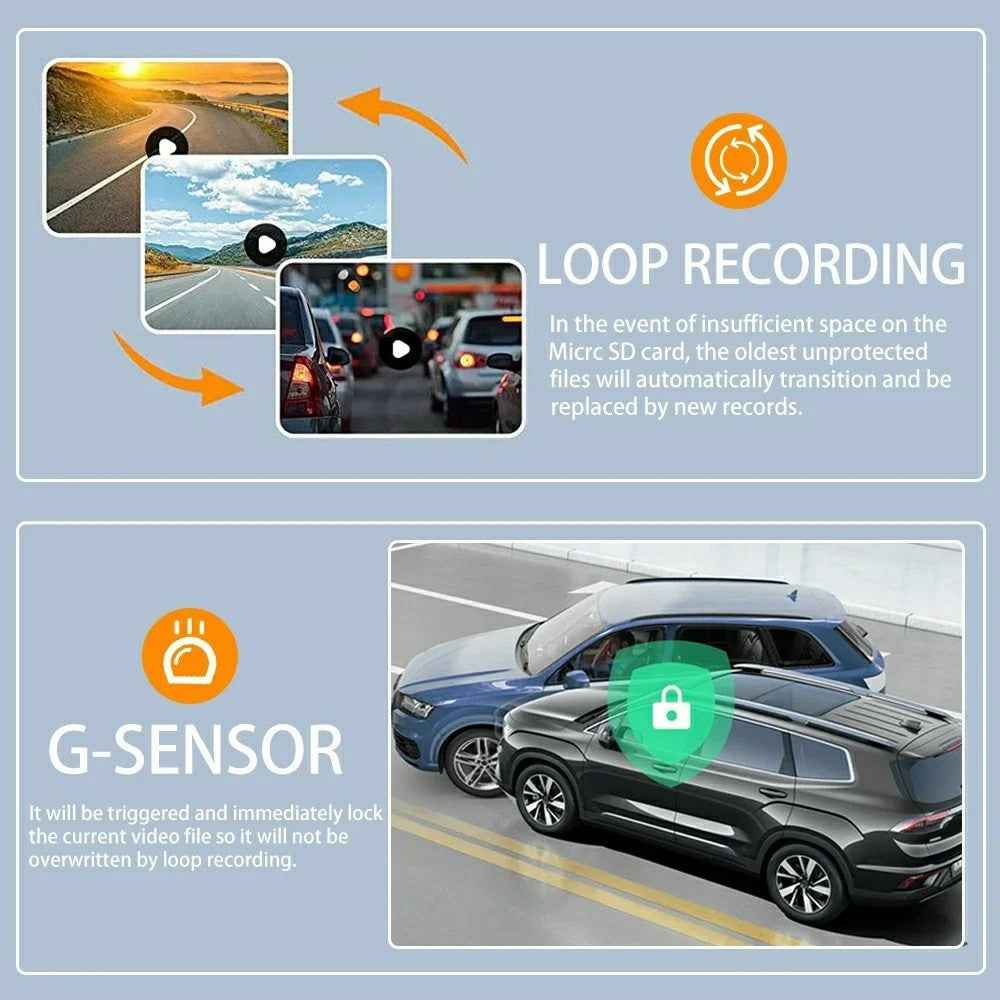 M80 Pro Car DVR Dash Cam 1080P Night Vision Parking Monitoring 4 Cameras Car Driving Recorder