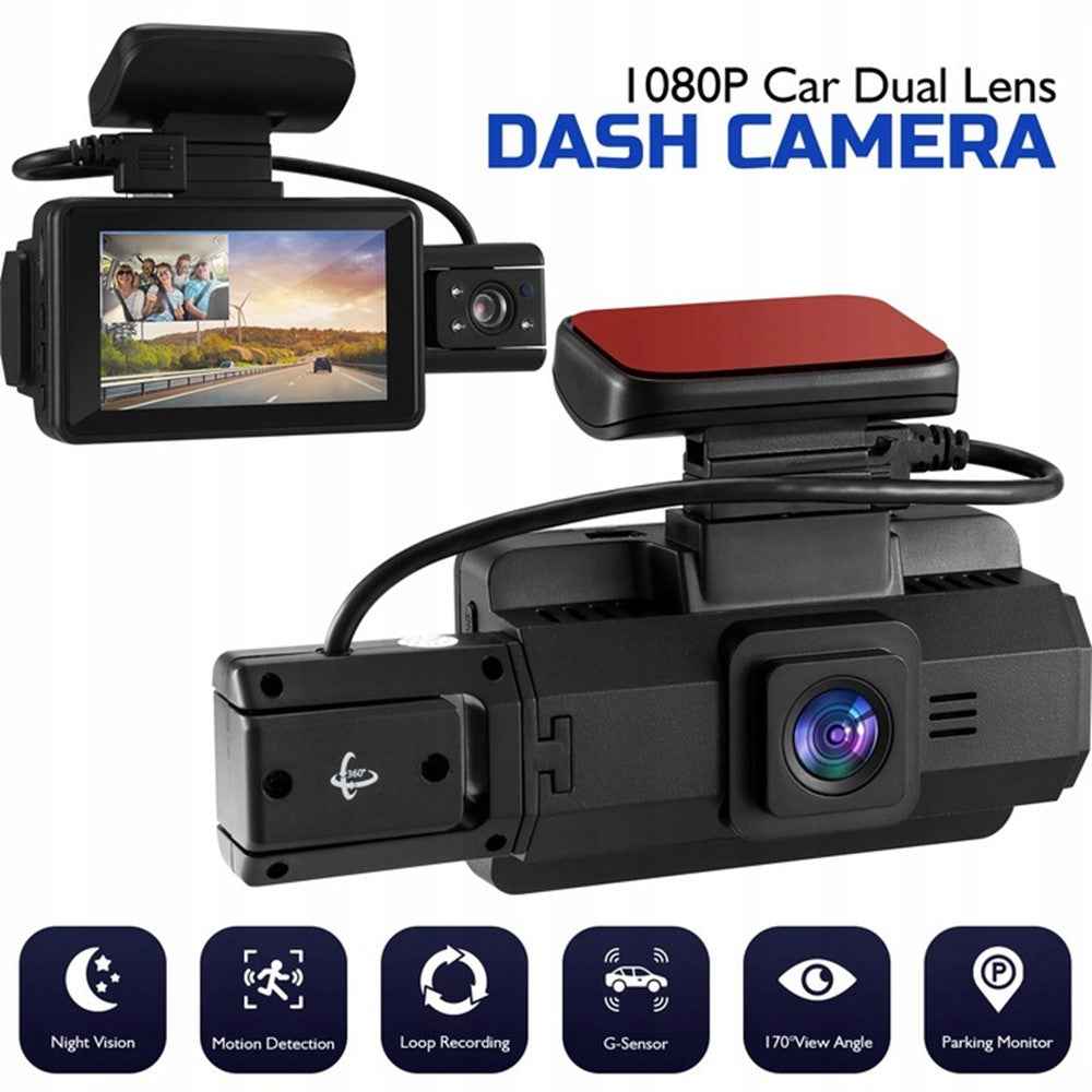 Front and Rear Recording Dash Cam 1080P HD Night Vision Car Camera Recorder ( without WiFi )
