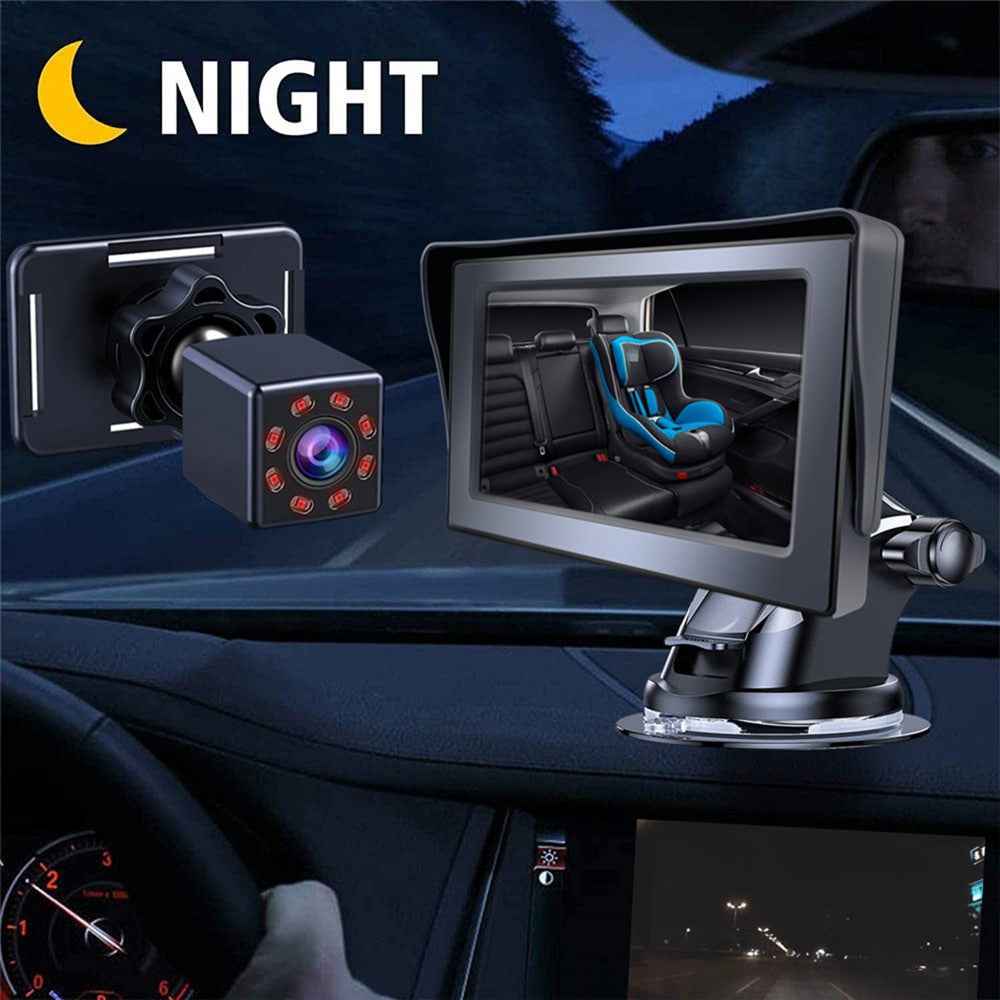 R5037 360 Degree Rotatable 4.3 Inch Night Vision Sucker Mount Car Baby Monitor Camera for Safety Driving