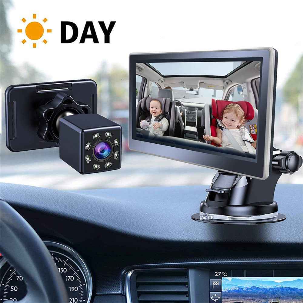 R5037 360 Degree Rotatable 4.3 Inch Night Vision Sucker Mount Car Baby Monitor Camera for Safety Driving