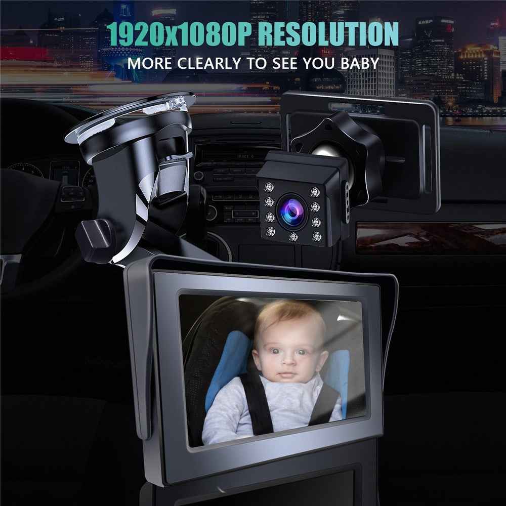 R5037 4.3 Inch HD 1080P Car Monitor Camera for Baby Rear Facing Seat Wide Angle Infrared Camera