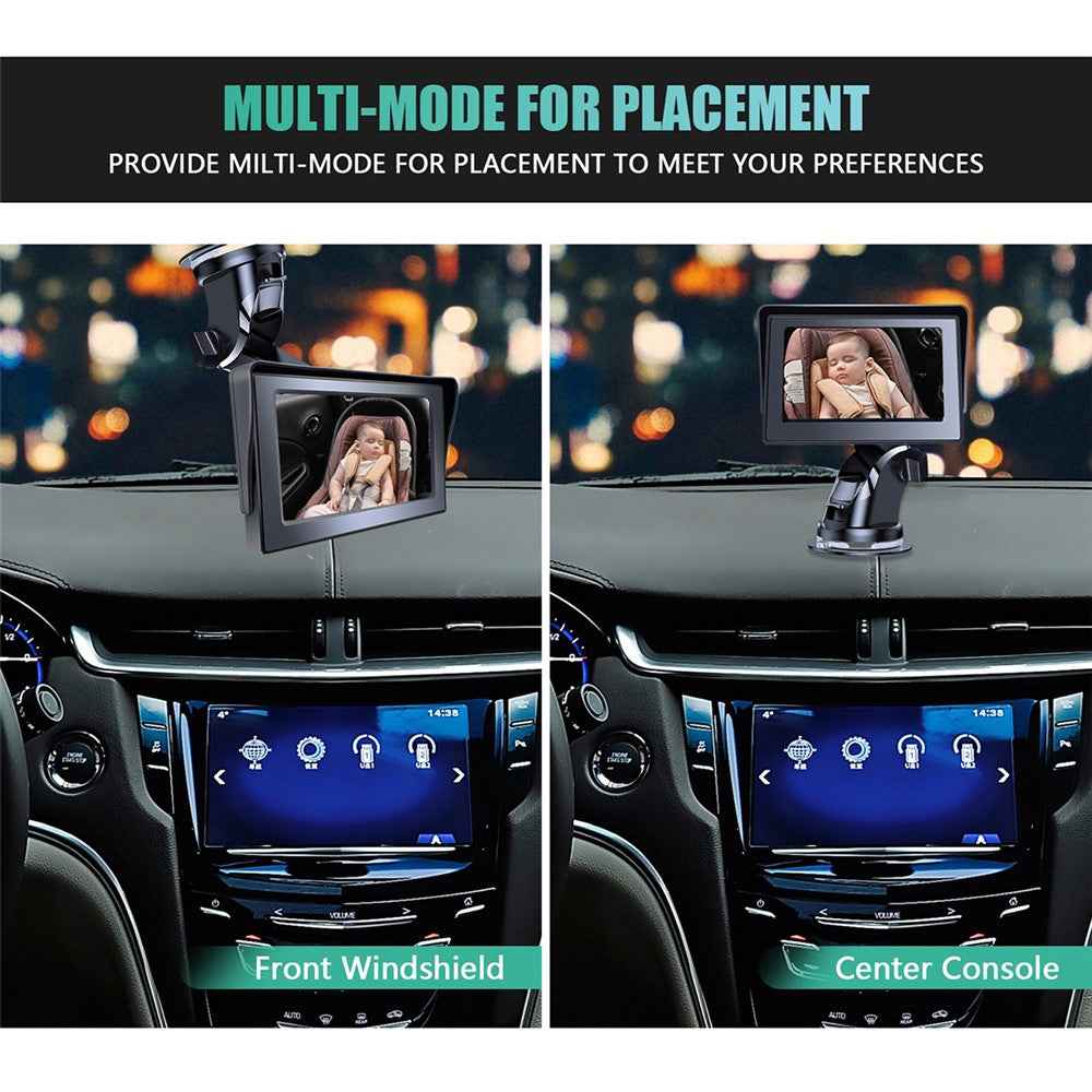 R5037 4.3 Inch HD 1080P Car Monitor Camera for Baby Rear Facing Seat Wide Angle Infrared Camera