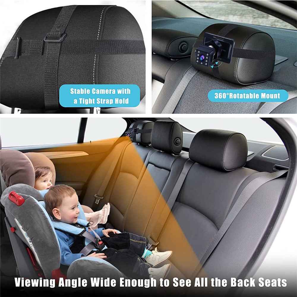 R5037 4.3 Inch HD 1080P Car Monitor Camera for Baby Rear Facing Seat Wide Angle Infrared Camera