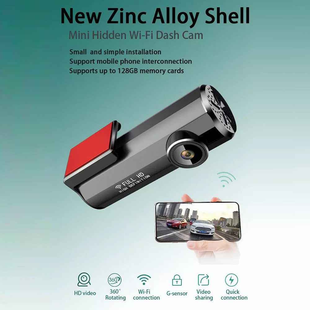 1080P HD Lipstick Size Dash Cam WiFi Smartphone Viewing Voice Control Camera with Parking Monitor